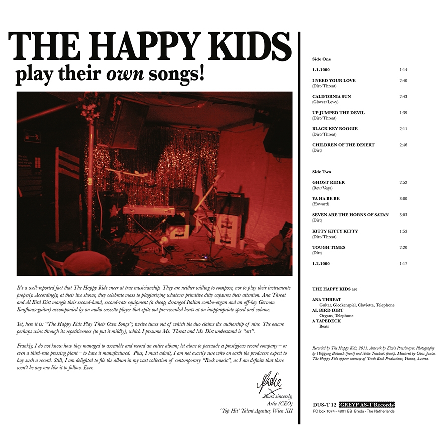 The happy kids play their own music
